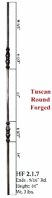 HF2.1.5 Single Knob Round Iron Baluster