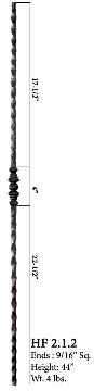 HF2.1.1  Tuscan Double Bushing Iron Baluster