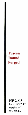 HF2.6.8 Straight Tapered Round Bar Iron Baluster