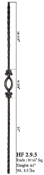 HF2.9.5  Single Oval Iron Baluster