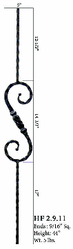 HF2.9.13 Double Knob Baluster Iron Baluster