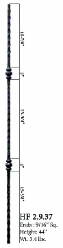 HF2.9.29 Double Knuckle Iron Baluster