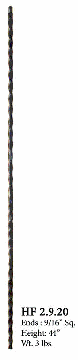 HF2.9.36 14 1/2" x 5" S-Scroll Iron Baluster