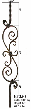 HF2.9.8 Forged S-Scroll Iron Baluster