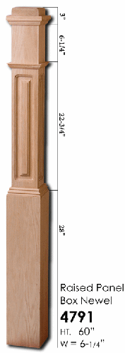 HF_4791 Box Newel with Raised Panels