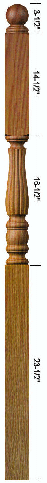R-5546  Utah Classing Reeded Landing Newel Post