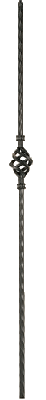 1001 Hammered with Single Basket Iron Baluster