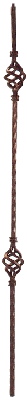 1002 Hammered with Double Basket Iron Baluster