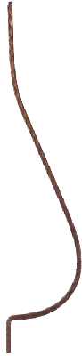 1050  Hammered Plain Belly Iron  Baluster