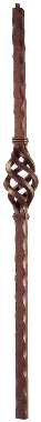 1091 Milan Single Basket Iron Newel Post