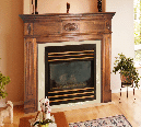 128 old hickory color change around fireplace