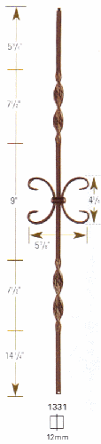 1331 Ribbon with One Scroll Baluster