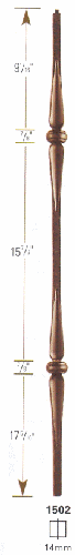 1502  Hammered Spoon with Two Knuckle Baluster