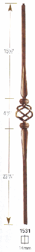 1531 Hammered Spoon with Single Basket Baluster