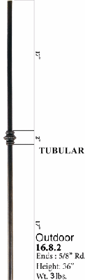16.8.2 Tubular Single Knuckle Iron Baluster