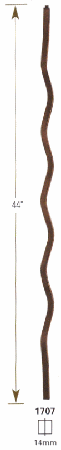 1707 Plain Squiggle Baluster Iron Baluster