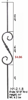 HF-2.1.6 Tuscan Round S-Scroll Raw Forged Iron