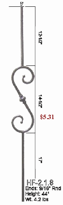 HF-2.1.8 Tuscan Round S-Scroll Raw Forged Iron