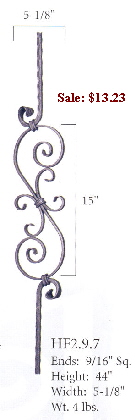 2.9.7 S-Scroll Iron Baluster 9/16"
