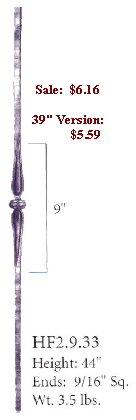 2.9.33  Gothic Single Knuckle Raw Iron Baluster