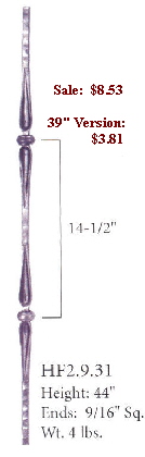 2.9.31  Double Knuckle Gothic Raw Iron Baluster