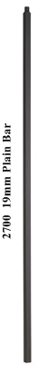 2700 Flat Black Plain Bar 19mm