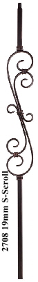 2708_RC 12mm Extra Large Baluster, S-Scroll