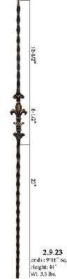 HF2.9.23 Single Knuckle Orleans Iron Baluster