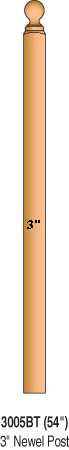 3005 Ball Top Contemporary Newel Post