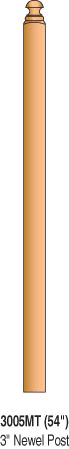 3005MT Mushroom Top Landing Newel Post