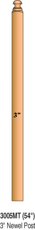 3005 Mushroom Top Contemporary Newel Post