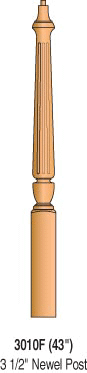 3010F Fluted Pin Top Newel Post