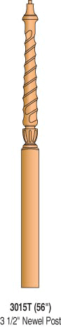 3015T Twisted Pin Top Newel Post