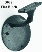3028 Flat Black Wrought Iron Wall Rail Bracket