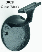 3028 Gloss Black Wrought Iron Wall Rail Bracket