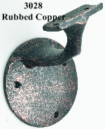 3028 Rubbed Copper Wrought Iron Wall Rail Bracket