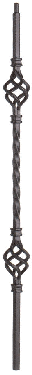 3122-30 30" Double Basket Single Twist Metal Baluster