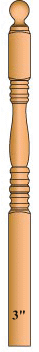 3500BT 3" Hampton Newel Posts