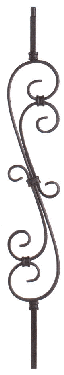 3708-30 30" S-Scroll Metal Baluster