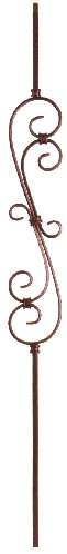 3708-44 44" S-Scroll Metal Baluster