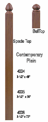 4004ST_BT-dim  Ball Top or Spade Top Newel Post