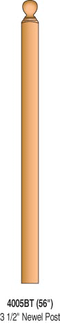 4005BT 3-1/2" Landing Ball Top Newel Post