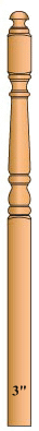 4010MTS Short Turned Mushroom Top Newel Posts