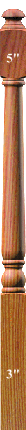 4040A Ball Top or Mushroom Top Colonial Newel Post