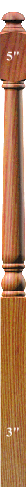 4042A 54" Mushroom Top or Ball Top Starting Newel Post