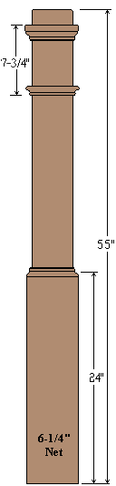 4091 Craftsman Newel Post 6-1/4" Pedistel
