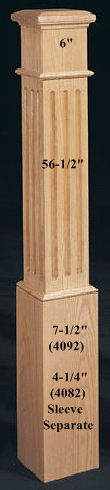 4092 Fluted Boxed Newel Post