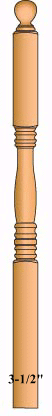 4505BT Hampton Ball Top Intermediate & Landing Newel Post