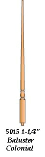 5015 1-1/4" Colonial Pin Top Baluster