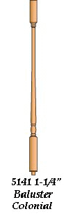 5141 1-1/4" Colonial Square-top Baluster